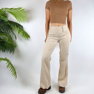Women's Vintage Y2K Khaki Indie Grunge High Waisted Flare Chino Pants / Size: 9